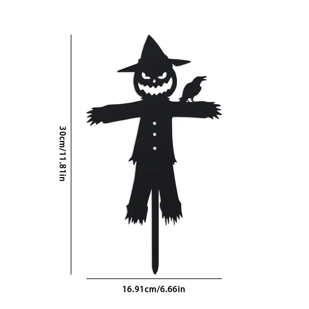 Halloween Evil Scarecrow Garden Stake - 1pc Decorative Metal Art, Silhouette Yard Art, Outdoor Fairy Theme Decor, Floor Mounted