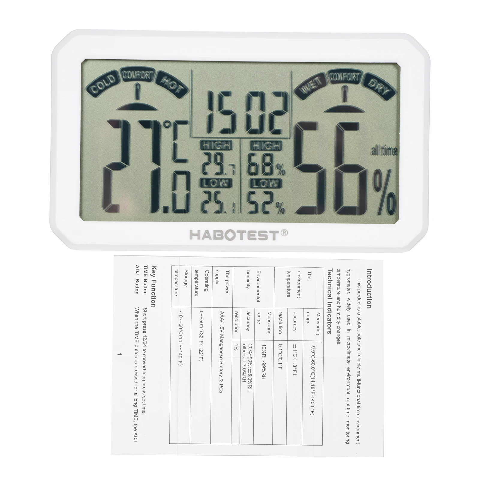 

Digital Hygrometer High Quality ABS Material High Accuracy Quick Refresh Rate Matching Brackets Mounting Holes Humidity Meter
