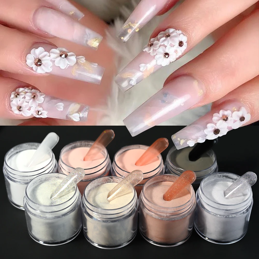 

25g*8Bottles Acrylic Powder Set: Professional Acrylic Nail Powder Clear/Nude/Pink Ultra Fine Powder for Nails Extension Carving