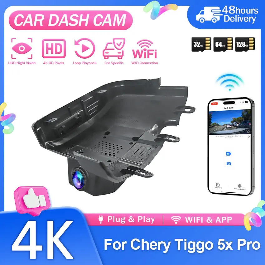 4K DashCam Car Dvr Plug and Play Wifi Video Recorder Dash Cam Car Dvr Camera For Chery Tiggo 5x Pro 2026~2027