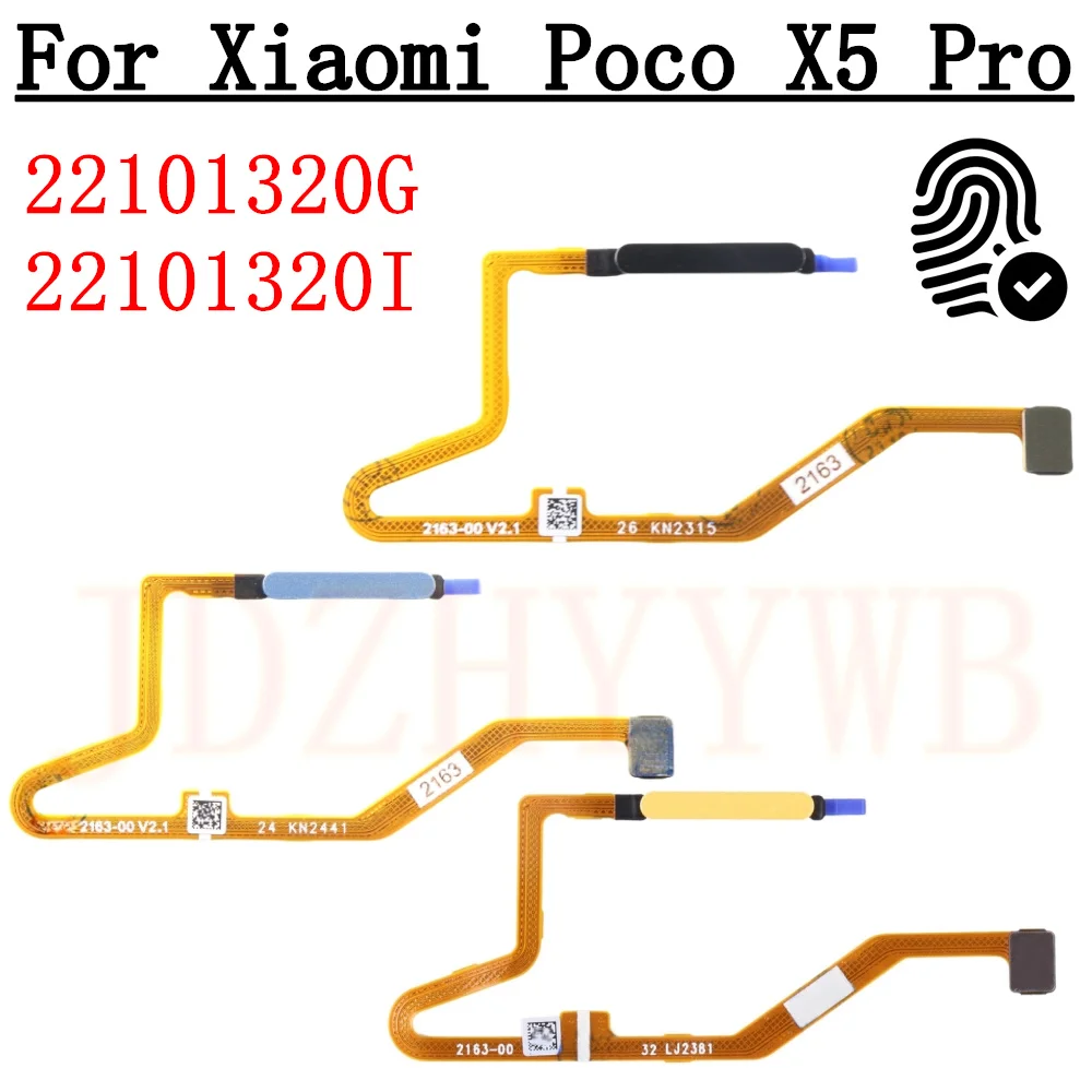 Finger Print Scanner Flex Cable Power On OFF For Xiaomi Mi Poco X5 Pro 5G Home Button New Fingerprint Sensor