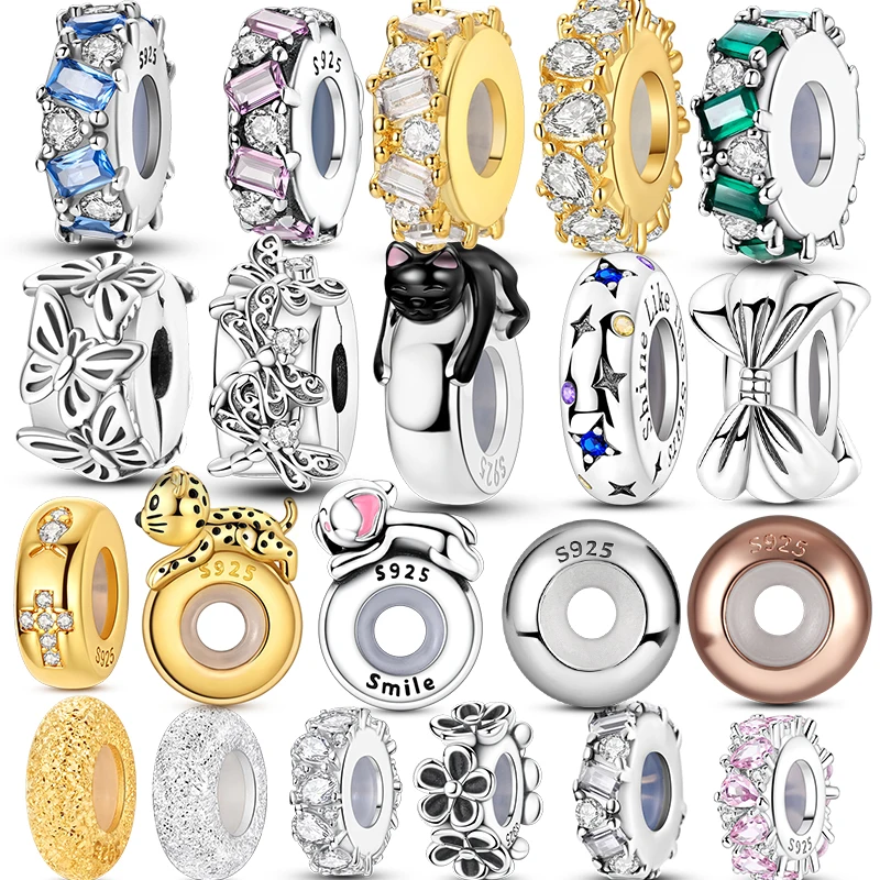 925 Sterling Silver Jesus Fish Cross Silicone Stopper Positioning Bead Decoration Is Very Suitable for European Bracelets, Neckl