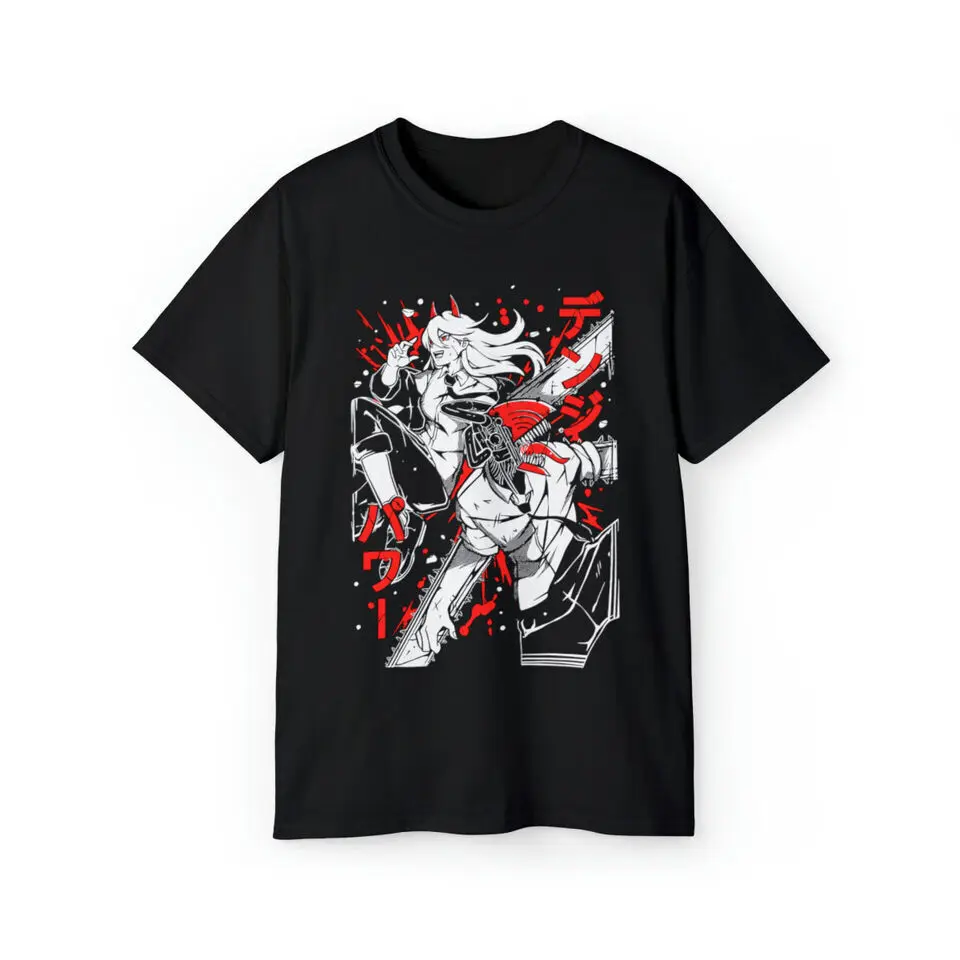 Chainsaw Man T-Shirt Chainsaw Man Anime Denji Power Black Shirt