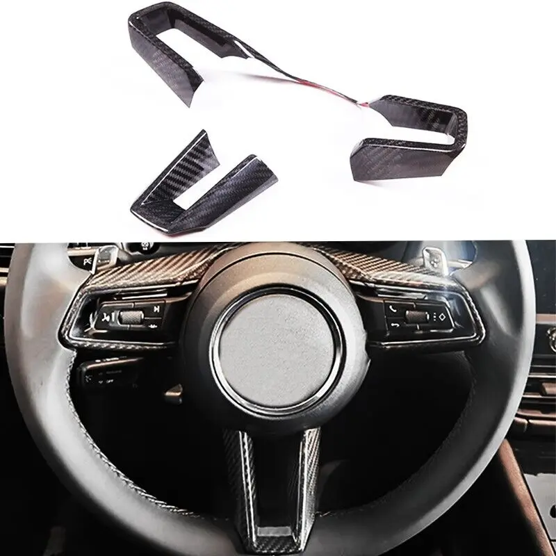 Real Dry Carbon Fiber Car Car Steering Wheel Cover Decoration Trim Fit For Porsche 911 992 2019-2022