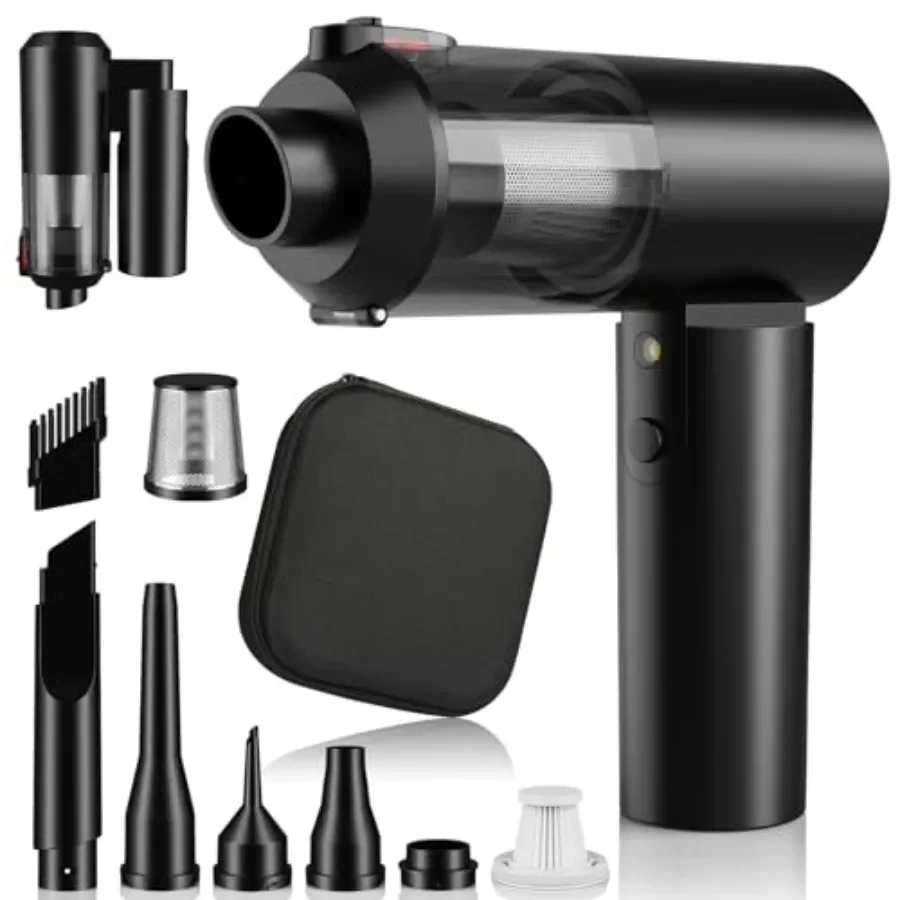 

Car Vacuum Portable Cordless,90°Foldable 4in1 Vac V2 Handheld Vacuums Cleaner Brushless Motor High Power 17000PA Compressed Air