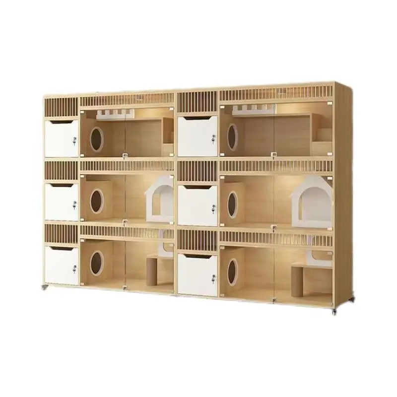 New Style Hot Selling OEM Retail Premium Customizable Multi-Color Pet House Display Cabinet UV-Protected Glass for Pet Shops