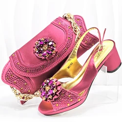 doershow Lastest Italian Design Fashion Style Ladies Shoes with Matching Bag Set 2024 Nigerian Shoes and Bag Set SMP1-15
