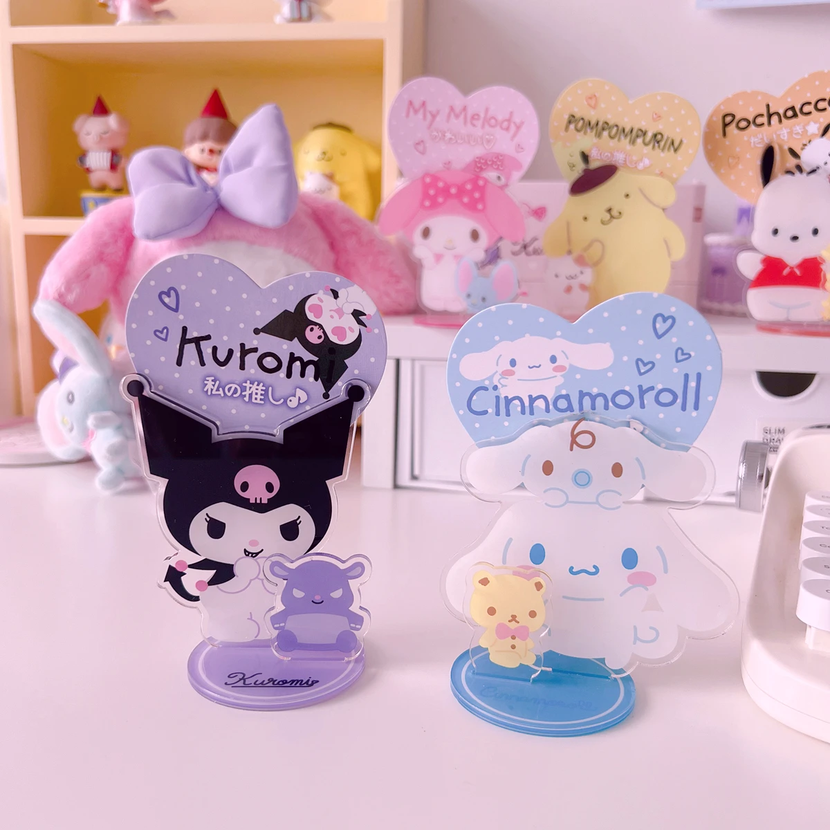 سانريو سينامورول كورومي حامل أكريليك ملصق صور حامل رسائل بلدي ميلودي إطار الصورة كليب سطح المكتب الحلي الصغيرة للأطفال #4