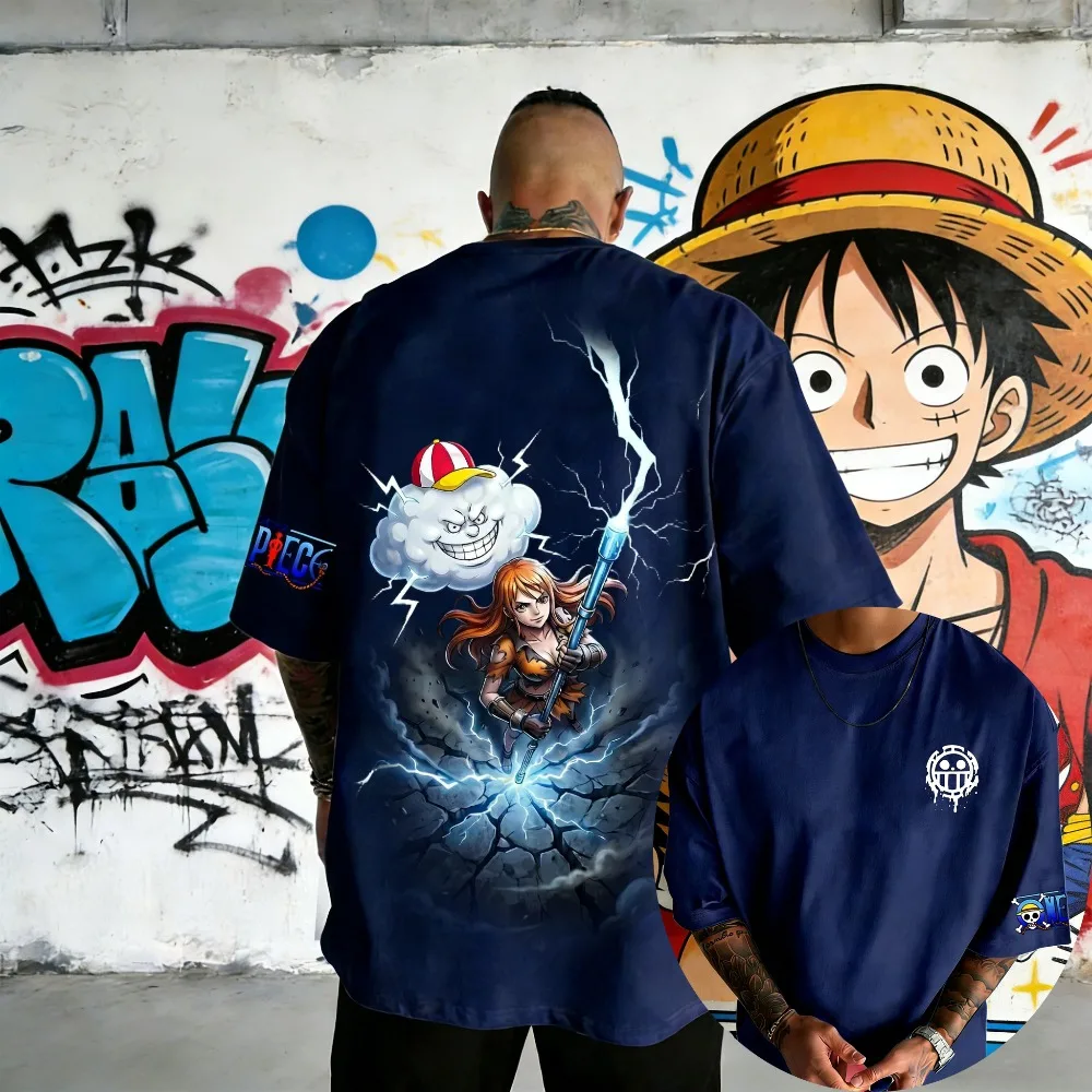 

Оверсайз футболка унисекс с принтом Нами из One Piece, новинка лета 2026, в стиле Харадзюку, аниме, Y2K, хип-хоп, повседневная