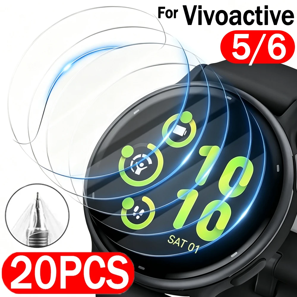 1-20Pcs Premium Soft TPU Hydrogel Film for Garmin Vivoactive 6 5 Full Coverage Screen Protector Anti-scratch Protective Films