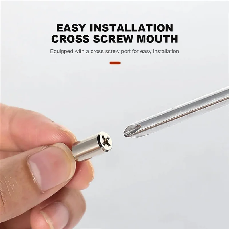 MAKE-100PCS Tornillo transversal autorroscante de soporte fijo, clavos de partición de vidrio para armario, con funda de goma