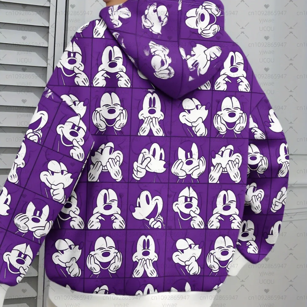 เสื้อฮู้ดมีฮู้ดลายมิกกี้เมาส์ 3 มิติ ไซส์ใหญ่สำหรับผู้หญิง ปี 2025 เหมาะสำหรับใส่กลางแจ้ง เข้าได้กับทุกชุด เสื้อผ้าผู้หญิงสำหรับสาวๆ