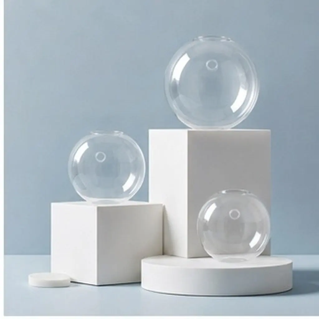 4Pcs Wall Mounted Glass Planters Set Transparent Globe Propagation Station for Indoor Plants Hanging Terrarium Vases Home Wall