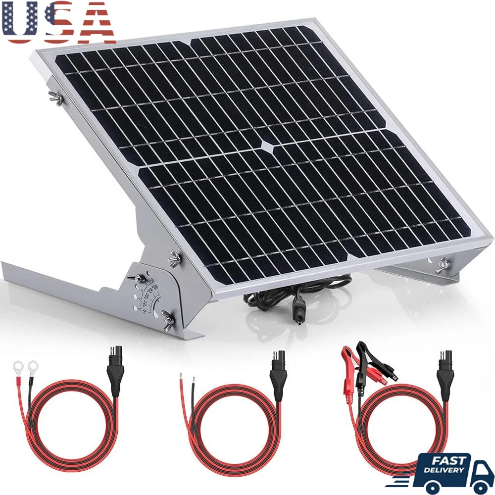 

20 Вт 12 В зарядное устройство для солнечной батареи Технология MPPT Регулируемое крепление Водонепроницаемое умное автоматическое зарядное устройство Солнечная панель