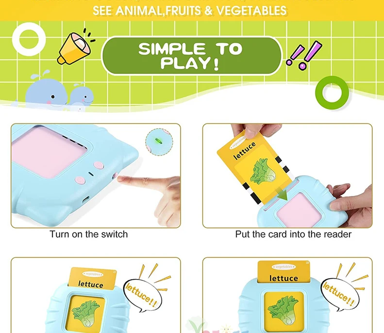 Lernspielzeug für Sprache und Lesekompetenz, sprechende Lernkarten, Kinderspiele, Hörbuch, Geschenk, russisches Alphabet, Spanisch, Französisch – Detail 5