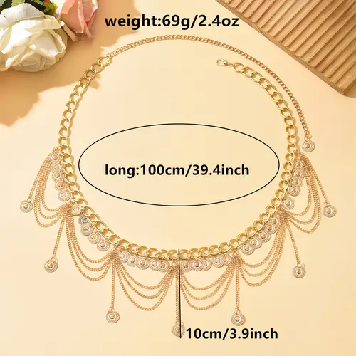 New Fashion Belly Dance Waist Chain For Women Elegant Gold Color Coin Tassel Waist Necklace Skirt Chains Jewelry Belt - Image 6