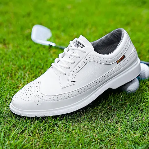 Golf Sports Shoes Men Waterproof high-Quality Leather Golf Competition Sports Shoes Formal Shoes Golf Course Men Training Shoes