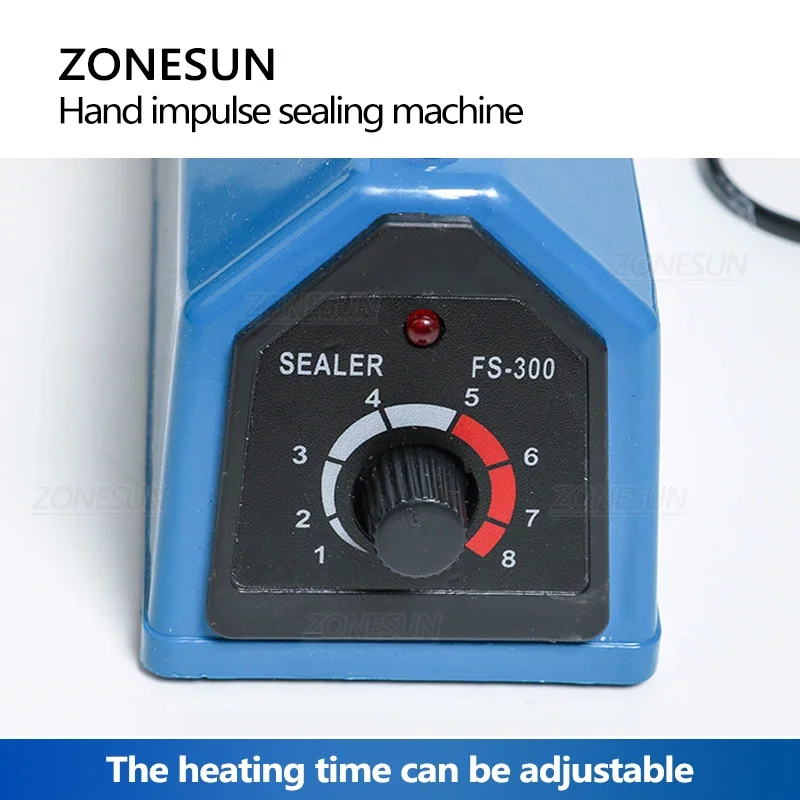 ZONESUN ZS-FS200 Hand Impulse Sealing Machine Seal Plastic films Bag Heating Time Adjustable Small Packaging Sealer Machine