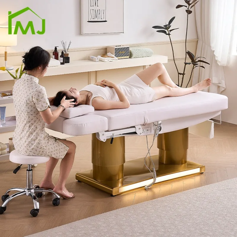Beauty Salon Curved Lash Massage Table Eyelash Facial Spa Recliner Electric Beauty Bed