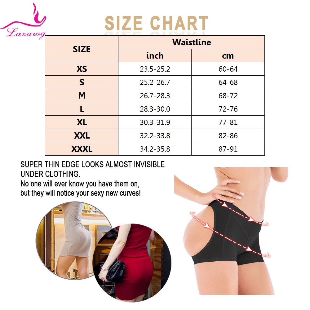 LAZAWG Women Butt Lifter Panties Booty Lifting Shorts Tummy Control Push Up Panty with Belt Hip Ehancer Underwear Body Shaper