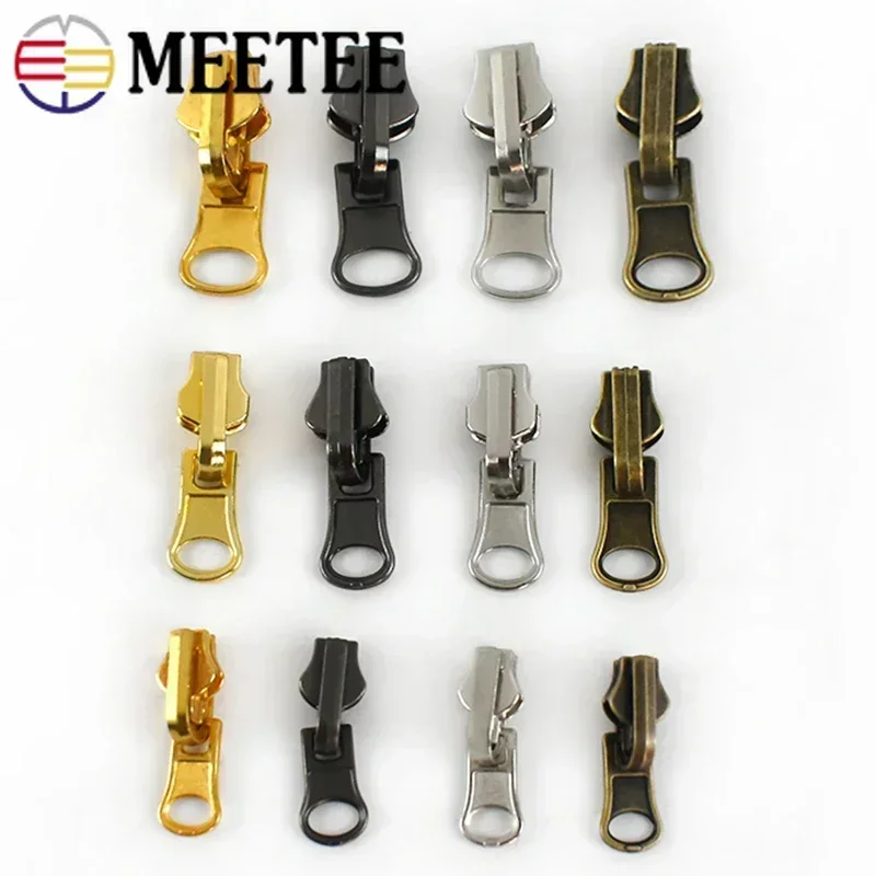 5/10Pcs Meetee 3# 5# 8# Double-sided Zippers Slider Rotary Zipper Puller for Metal Zips Bag Coat Sewing Cursor Zip Repair Kits - Image 6