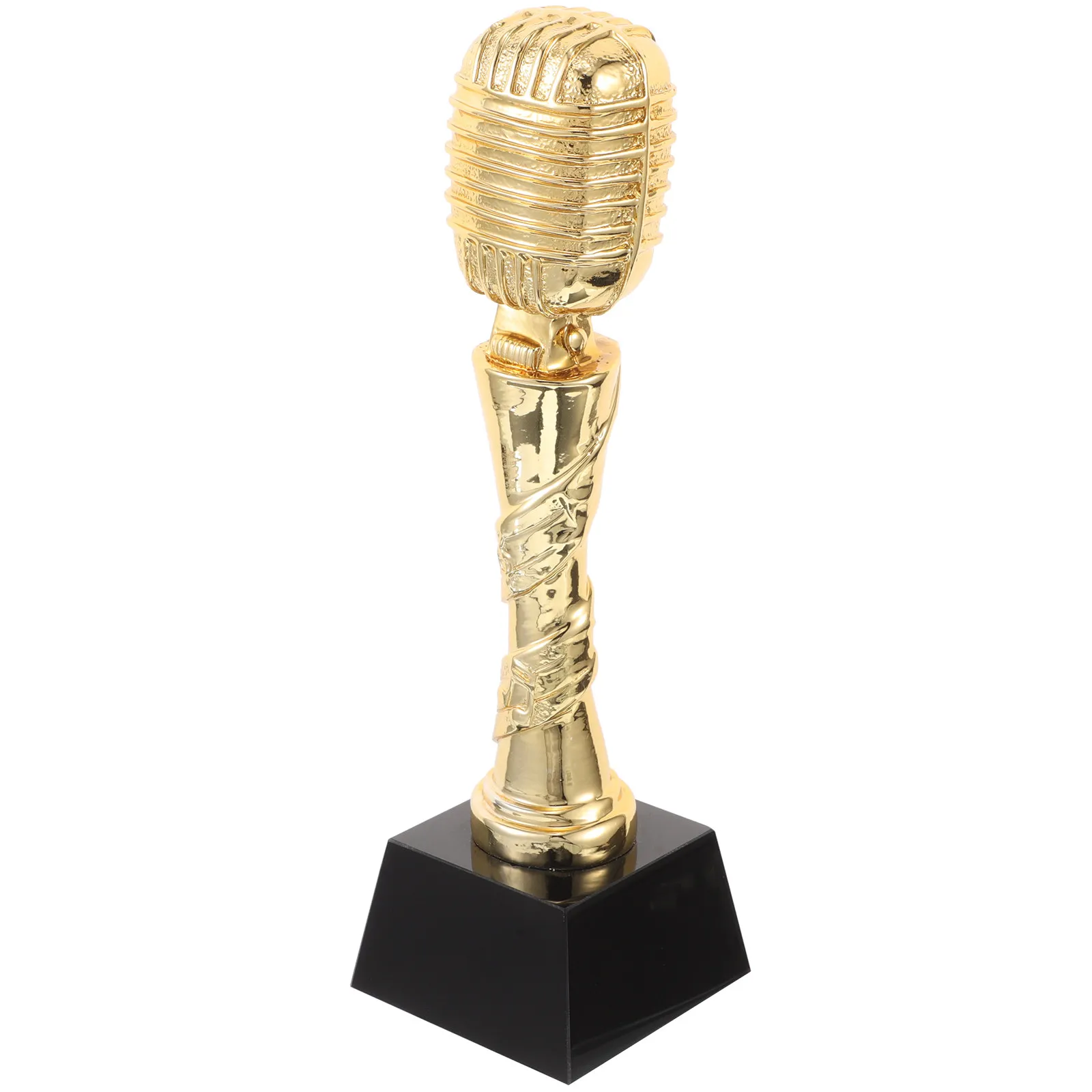 Microphone Music Trophy Resin Material Smooth Surface Singing Event Awards Music Appreciation Prize Contest Trophy Bookshelf