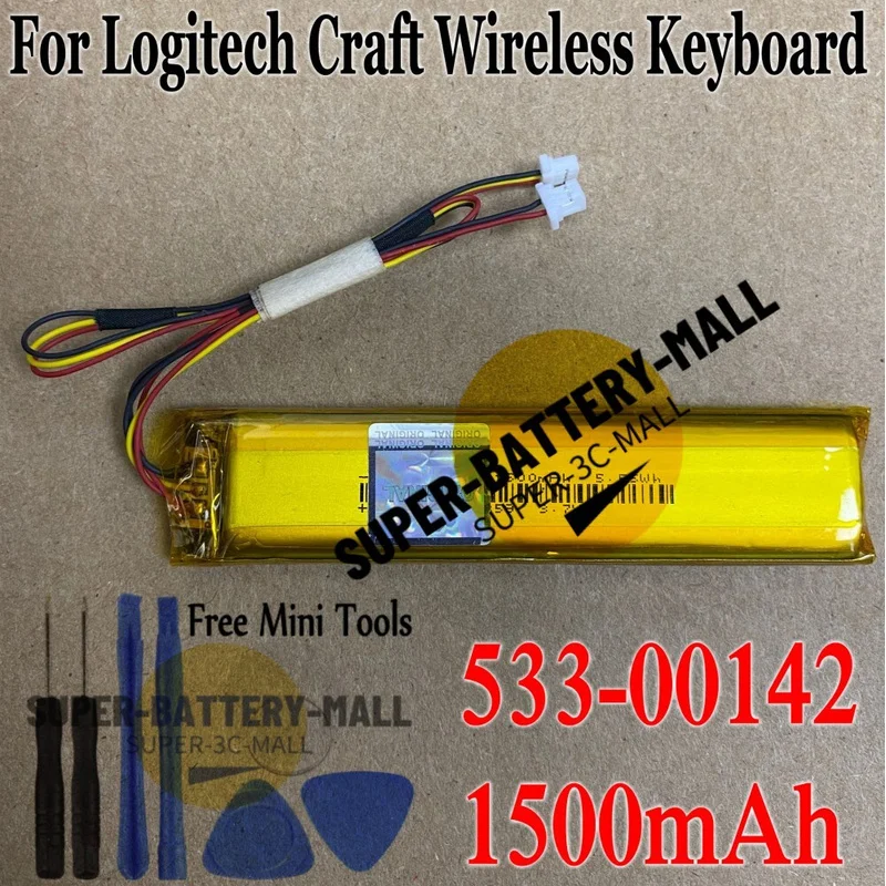 

Замените аккумулятор Logitech 533-000142 1500 мАч для беспроводной клавиатуры Logitech Craft
