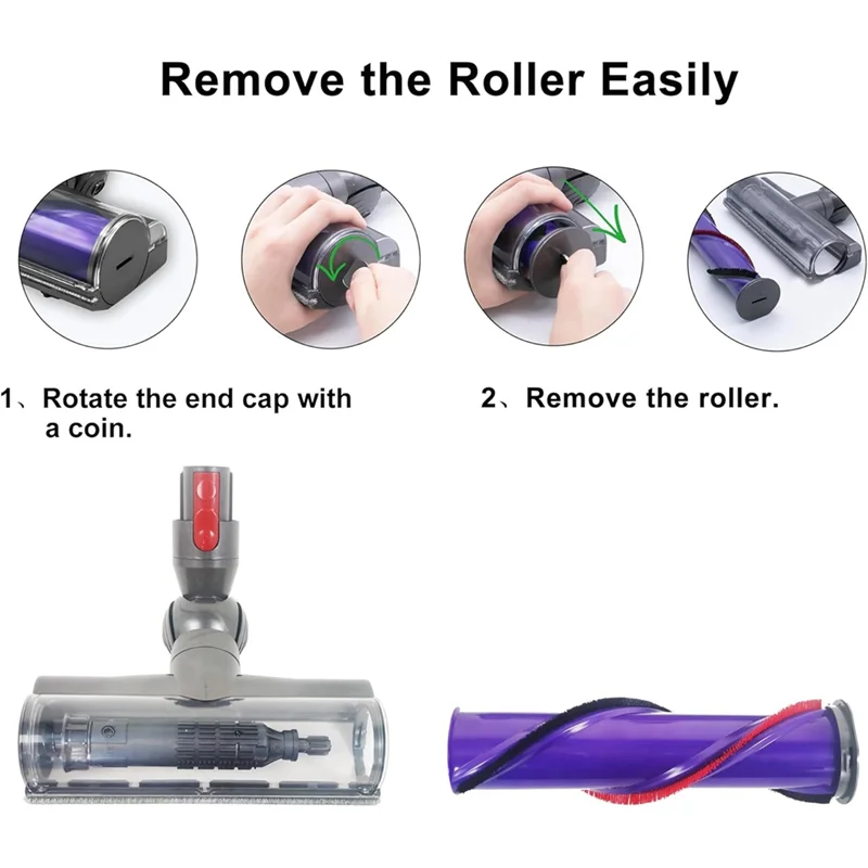 

ABXH Electric Floor Brush Head For Dyson V15 V7 V8 V10 V11 Vacuum Cleaner Parts For Hardwood Floor Carpets