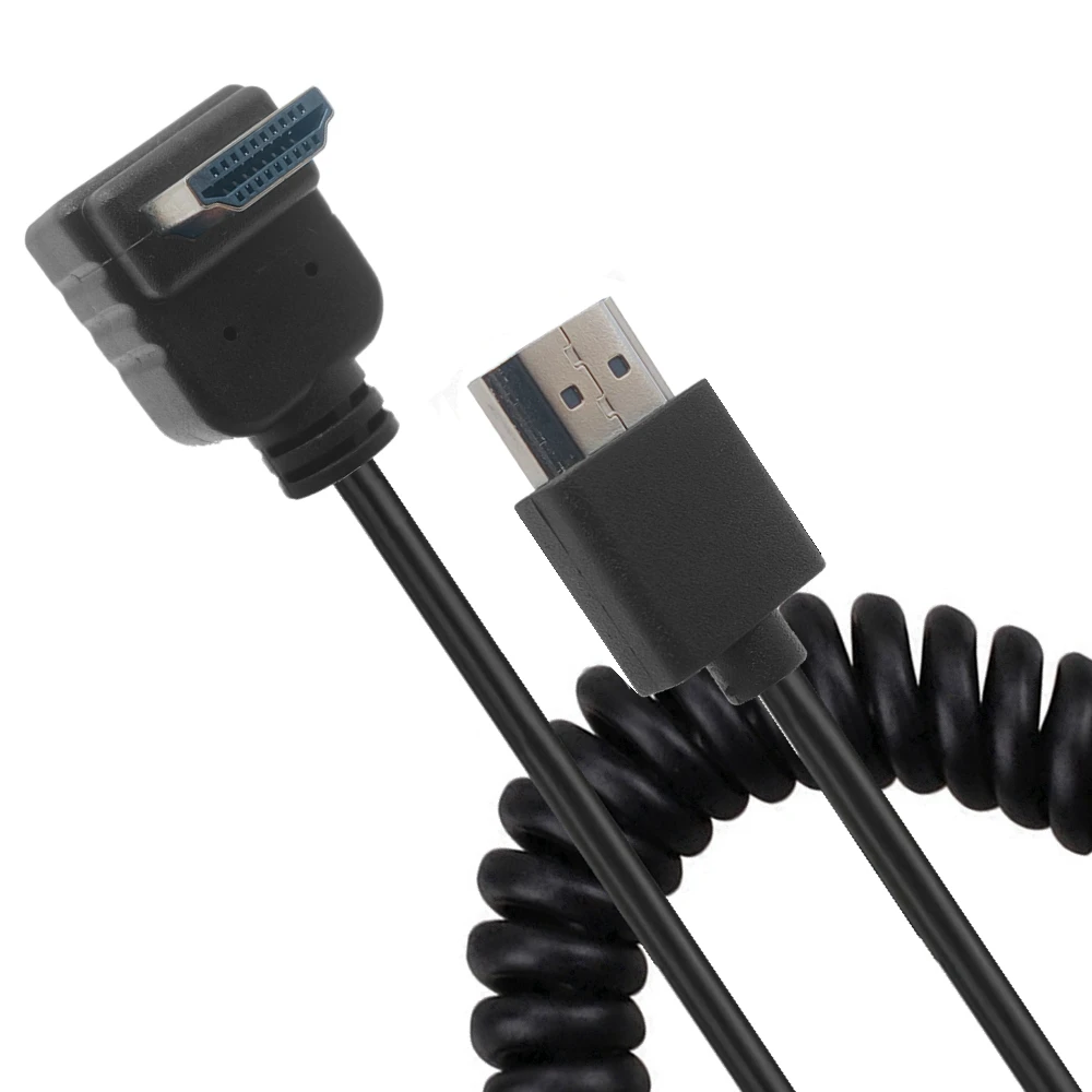 OD 3,0mm Mini HD-zu HdTV Coiled Kabel HD-2,0 Zu Micro Hd & HD-compatib stretch Frühjahr Curl Flexible Dünne Kabel 2k 4k Hd @ 6