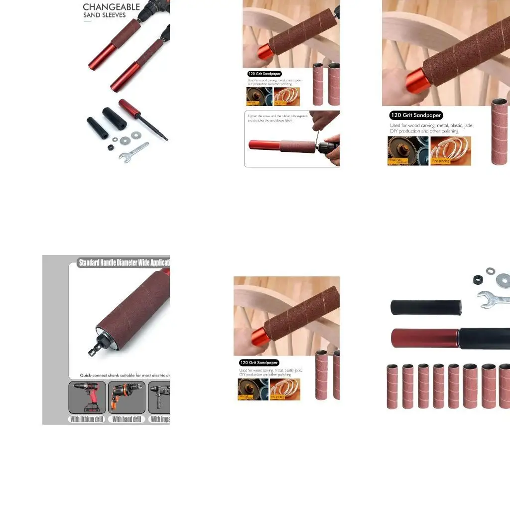 

652F Sanding Drums for Drum Sander Kits with Sanding Band Sleeves Drum Mandrels Self Tightening Drill Chuck