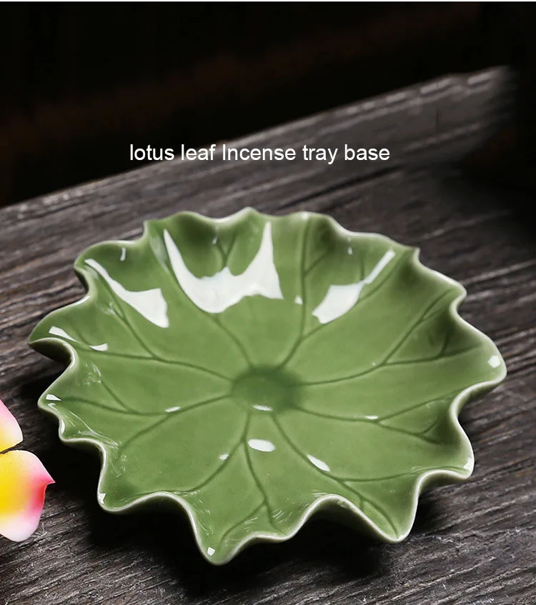 Handgefertigtes Weihrauchtablett aus Keramik mit Blumenfadenimitat – Aroma-Diffusor für Zuhause, Teestube, Lotusblatt-Basis, Buddha-Halle, Weihrauchbrenner – Detail 31