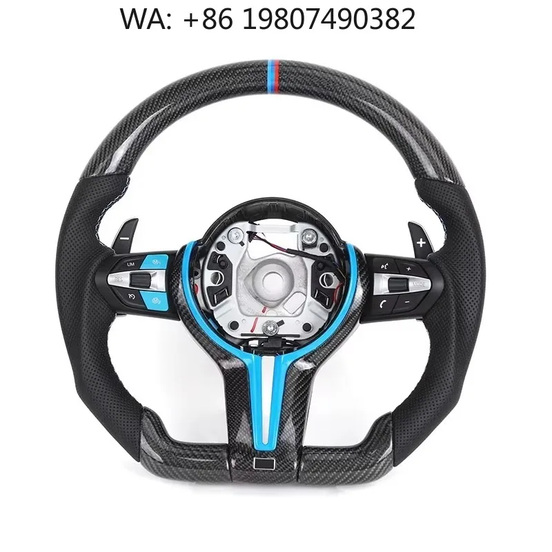 

Blue Button Blue Center Marker Leather Sport Steering Wheel Fit F30 F10 F15 F36 F01 F20 F22 F25 F33 Interior Custom Upade