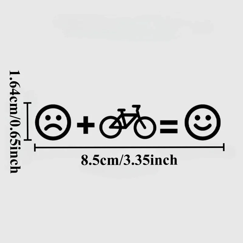 2Pcs 1Sheet Cycling Makes Me Happy Stickers Waterproof Vinyl Decals Bicycle Frame Top Tube Handlebar Universal Decor