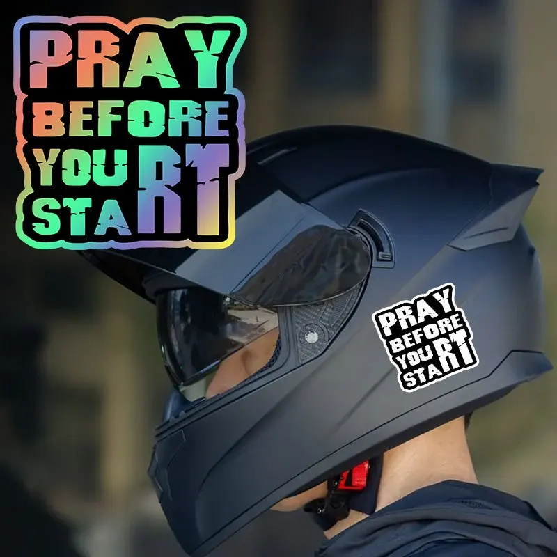 Waterproof, Suitable for Motorcycle Helmets, Road Bikes, Upper Tube Prayer before departure Motorcycle Decorative Stickers