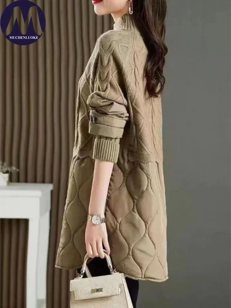 Maglione da donna autunno inverno nuovo stile pigro mezzo collo alto maglioni impiombati Top moda coreana Casual pullover lavorati a maglia allentati