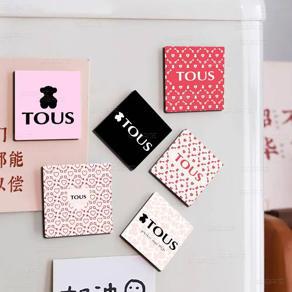 Imán de nevera con diseño de oso T-TOUSes, personalizado con foto, para oficina, familia, cocina, nevera, amigos, regalo, decoración navideña