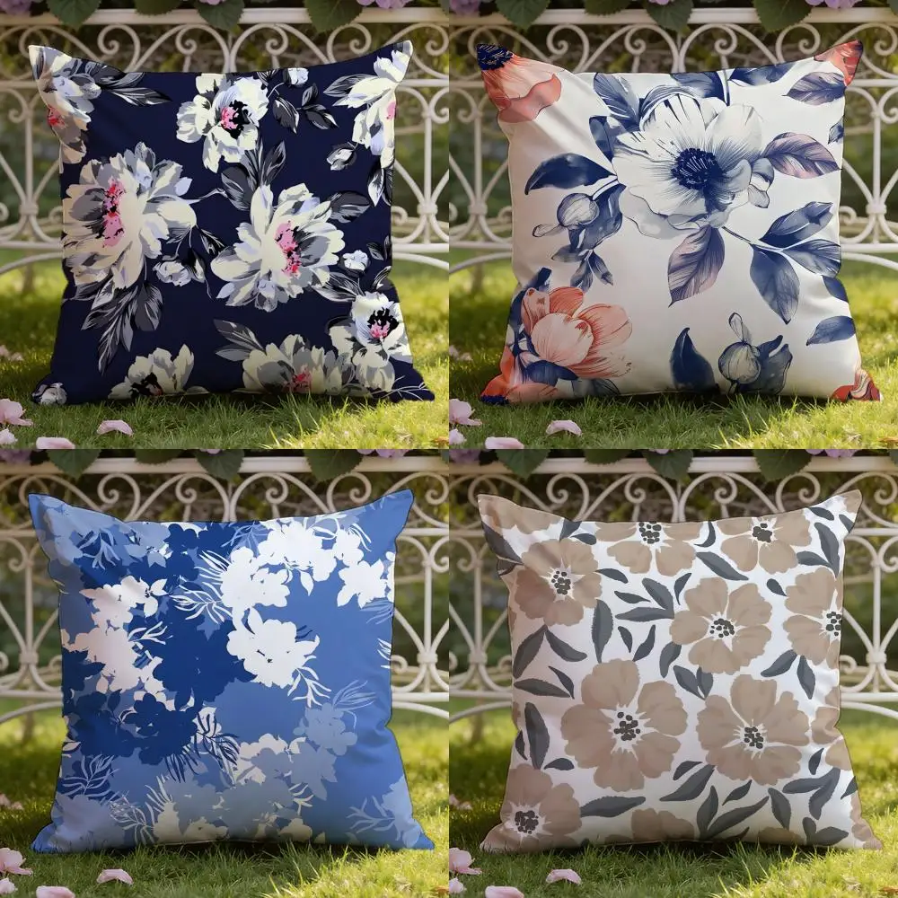 Floral Texture Cushion Cover Home & Car Dual-Scene Pillow Cover: Reversible for Premium Comfort