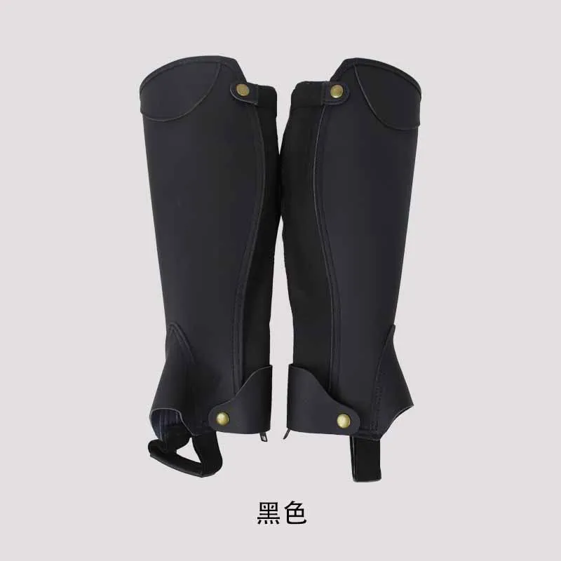 فصول الفروسية المصنوعة من الألياف الدقيقة/جلد البقر - واقيات أرجل مريحة مضادة للتآكل للأطفال والكبار