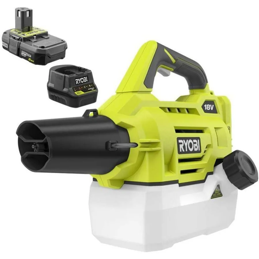 

RYOBI ONE+ 18-вольтовый литий-ионный аккумулятор Mister с аккумулятором 2,0 Ач и зарядным устройством в комплекте, зеленый цвет