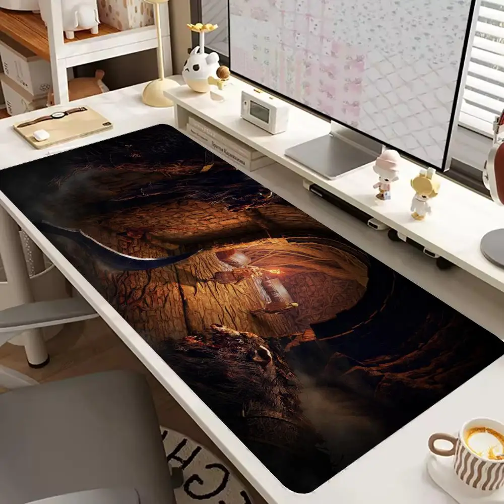 Table Pad Carpet MatComputer Office Desk Mat Non-slip Large Mousepad E-Elden R-Rings Gaming Cabinet Carpet Keyboard Extended
