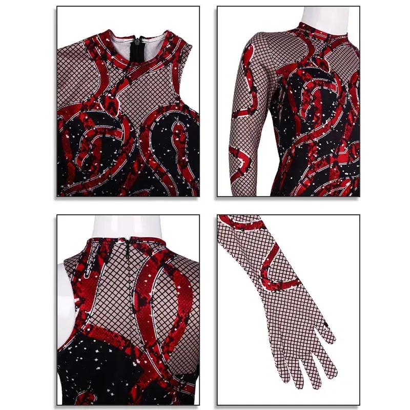 Taylor Cosplay Swift Eras Tour Sparkles Costume imprimé 3D Sexy noir une jambe serpent combinaison Halloween body femmes garçon filles