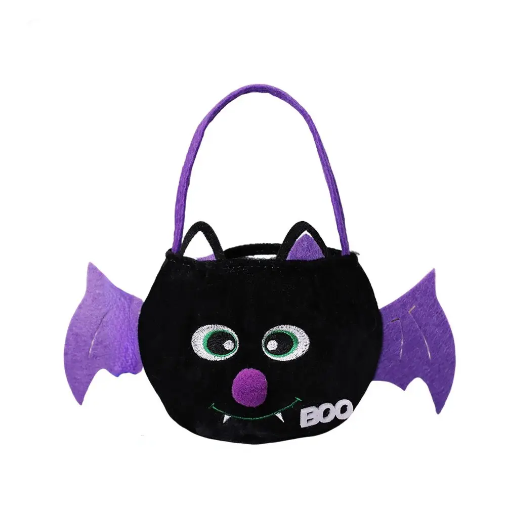 Happy Bat Pumpkin Black Cat Trick Or Treat Loot Bag Halloween Handbag Candy Bag Tote Bags