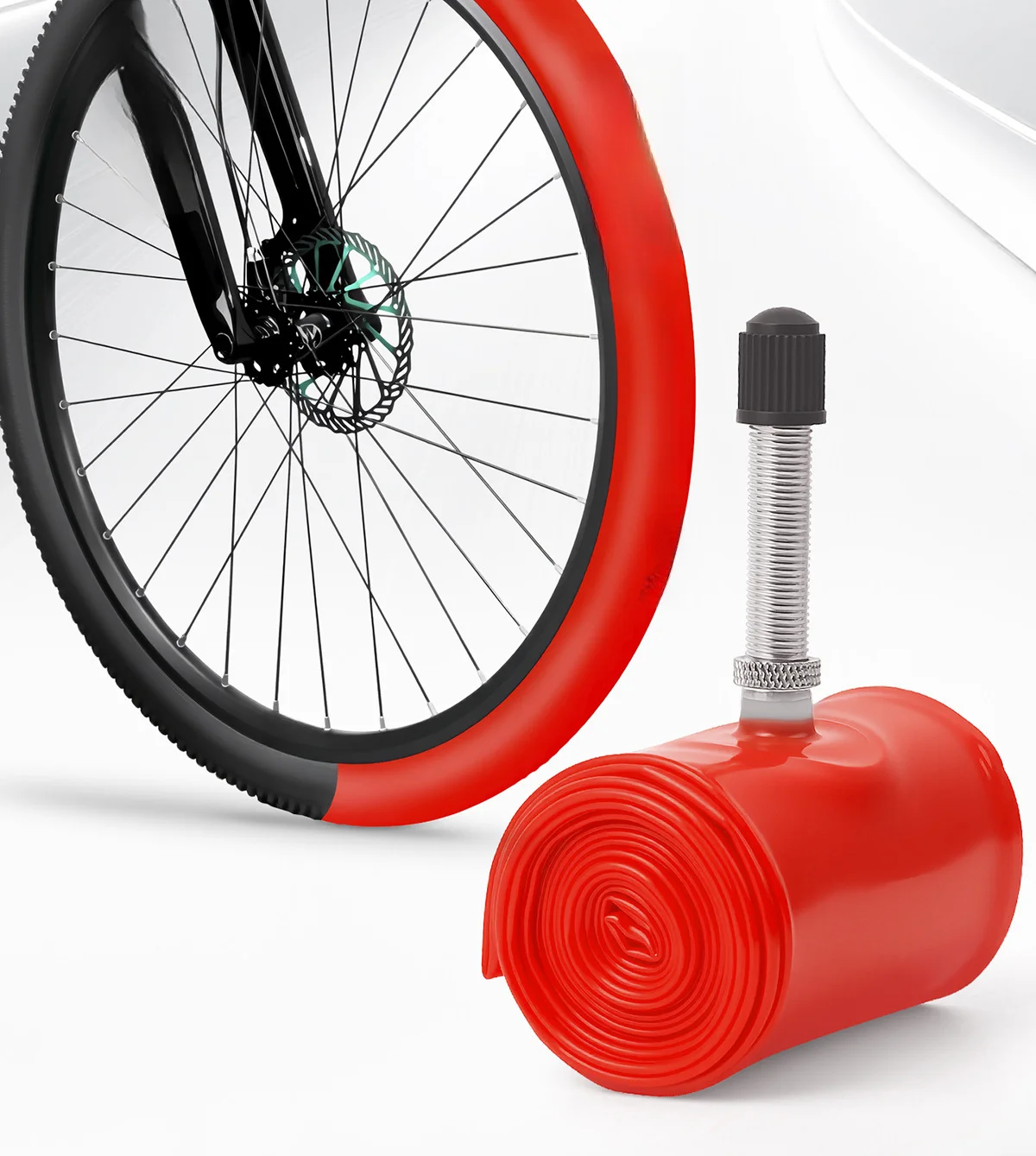 Bicycle Inner Tube Compatible with 26 Inch 27.5 Inch 29 Inch Rims Featuring Valve and Temperature Resistant Material