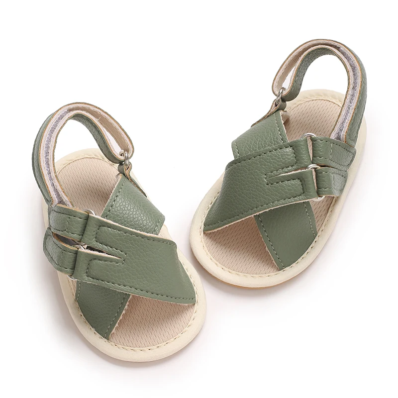 4 Colors Solid ColorToddler First Walker Baby Crib Newborn Baby Summer Sandals Infant Boy Girl Shoes Rubber Soft Sole Non-Slip