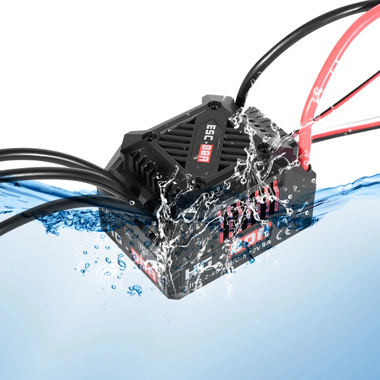 Waterproof HG 35A 60A 80A 80A Sensorless Brushless Speed Controllers for 1/8 1/10 1/12 1/14 1/16 1/20 RC Car