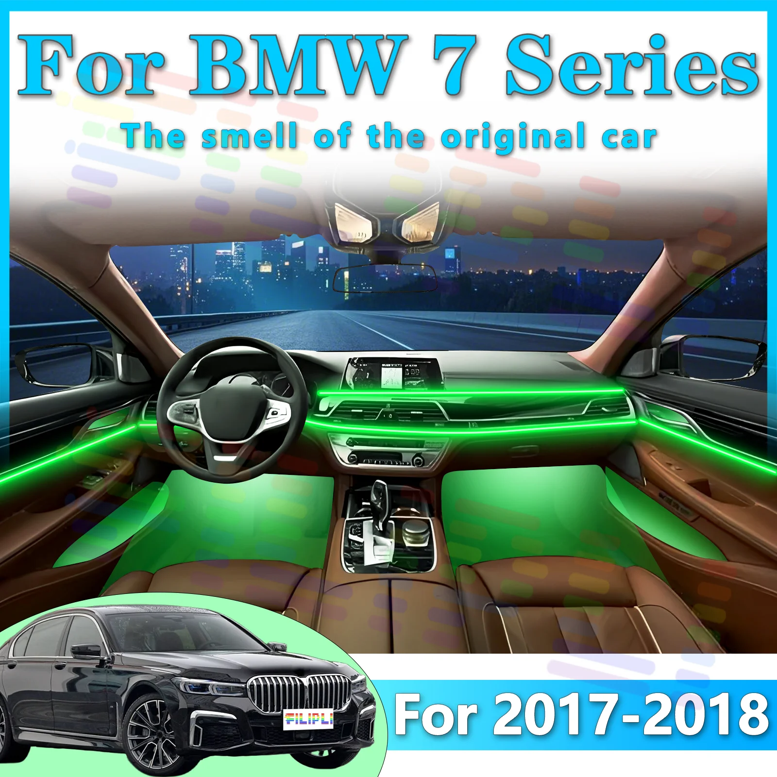 

FILIPLI For BMW 7 Series G11 G12 Acrylic LED Interior Light Strip, APP - Controlled with Abundant Color Options for an Enhanced