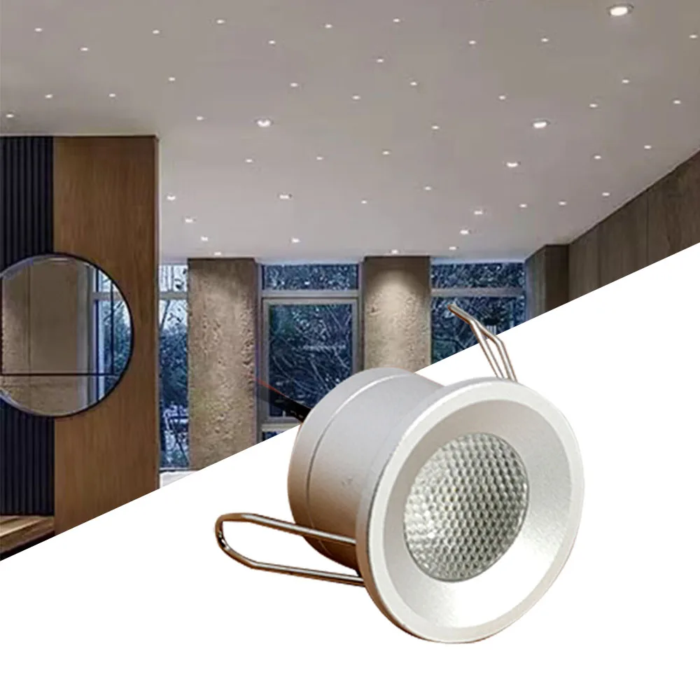 

Small Dimmable Downlight 2W 12V Embedded Ceiling Light Showcase Stair Corridor Home Spotlight Bedroom Recessed Ceiling Star Lamp