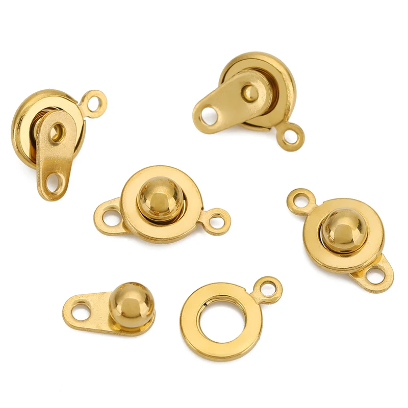 10pcs 8mm 9mm Stainless Steel Rotate Snap Button Jewelry Connector Clasp for DIY Bracelets Necklace Making Supplies Finding