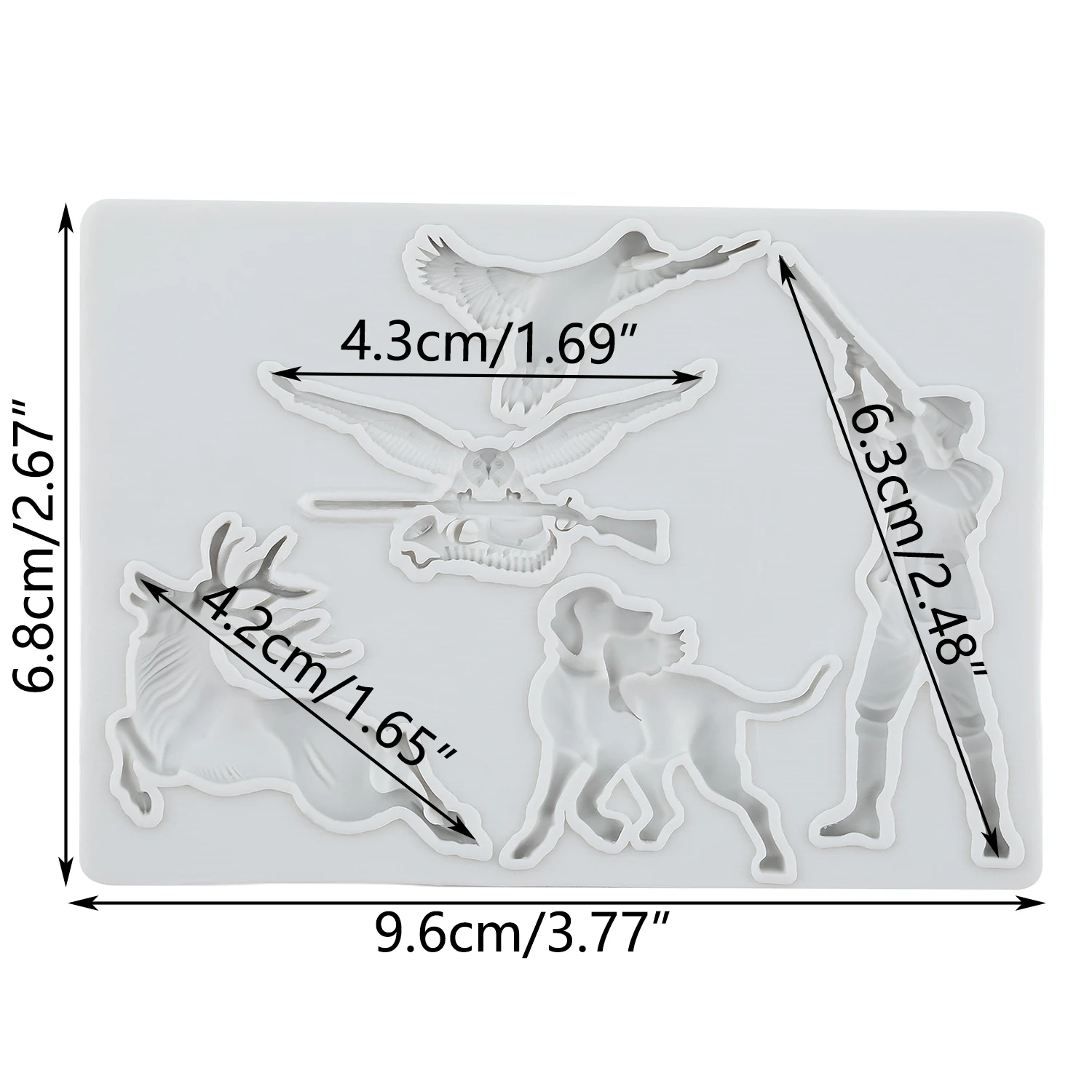 Hunter Animals Silicone Mold Deer Dog Owl Bird Fondant Cake Decorating Tool Sugar Craft Cupcake Topper Resin Chocolate Molds