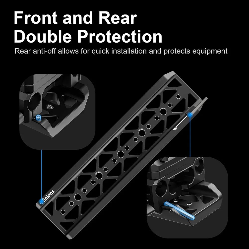 Selens ARRI Dovetail Plate Aluminum Alloy With 1/4’’-20 And 3/8’’-16 Threaded Holes Dovetail Plate DSLR Photography Accessories